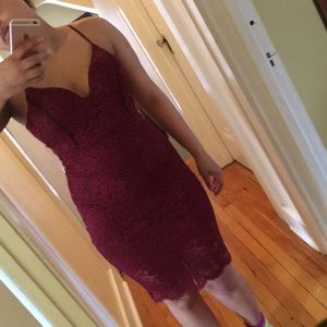 Maroon Lace Windsor Dress